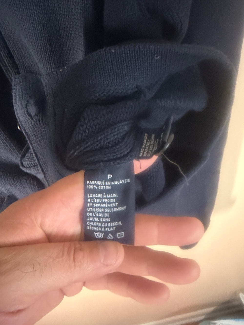 Nautica Men's Dark Blue Cotton Button-Up Cardigan Sweater - Picture 6 of 6